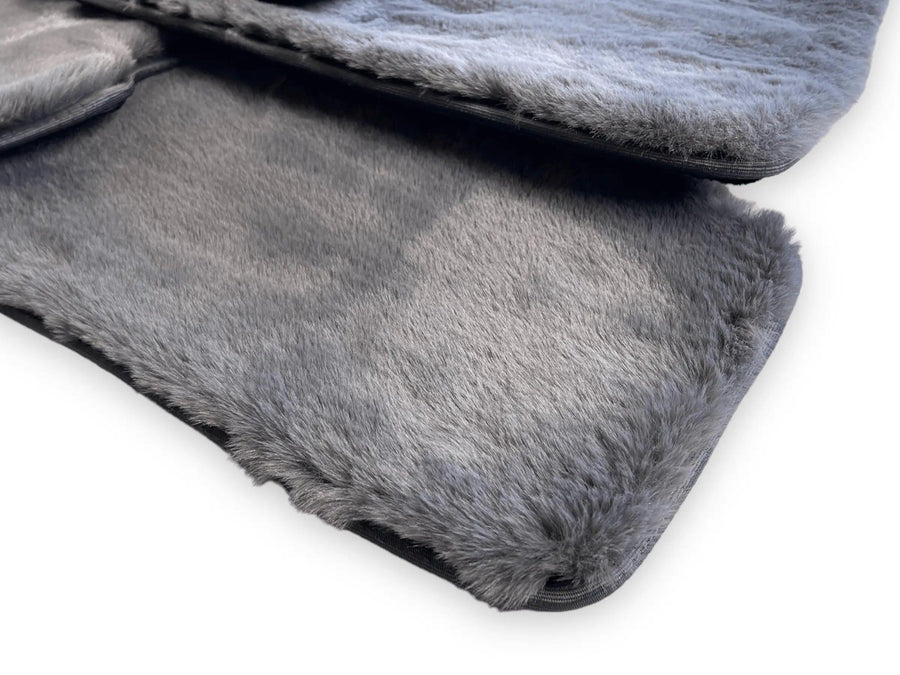 Dark Gray Sheepskin Floor Mats For Bentley Mulsanne (2010-2020) Design Brand - AutoWin