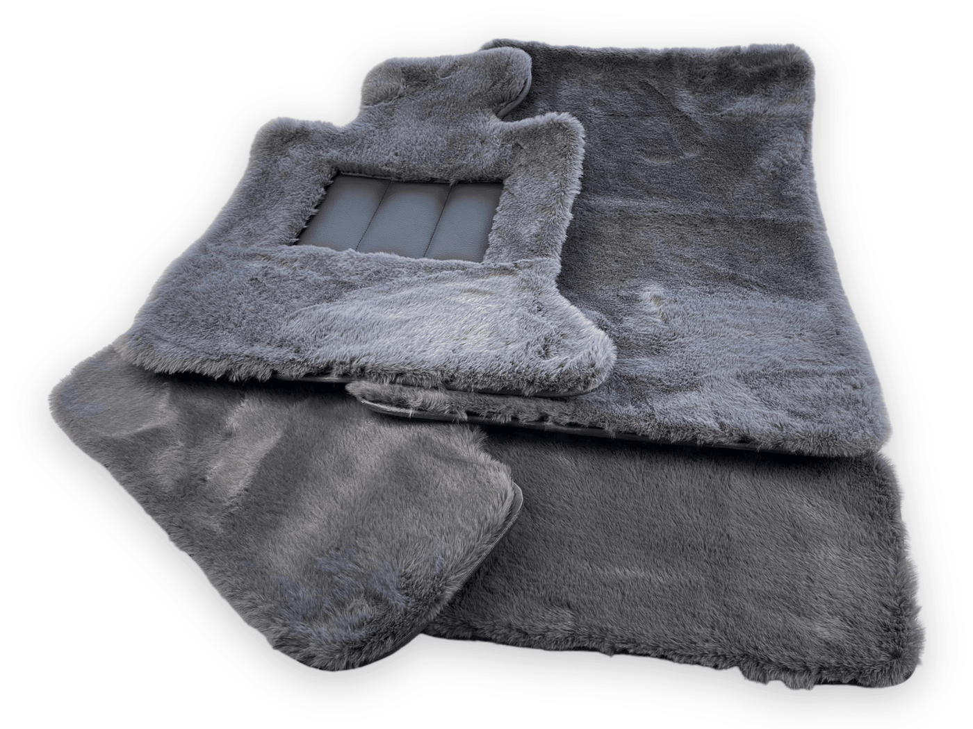 Dark Gray Sheepskin Floor Mats For Rolls Royce Dawn Rr6 2016-2023 Er56 Design Brand - AutoWin
