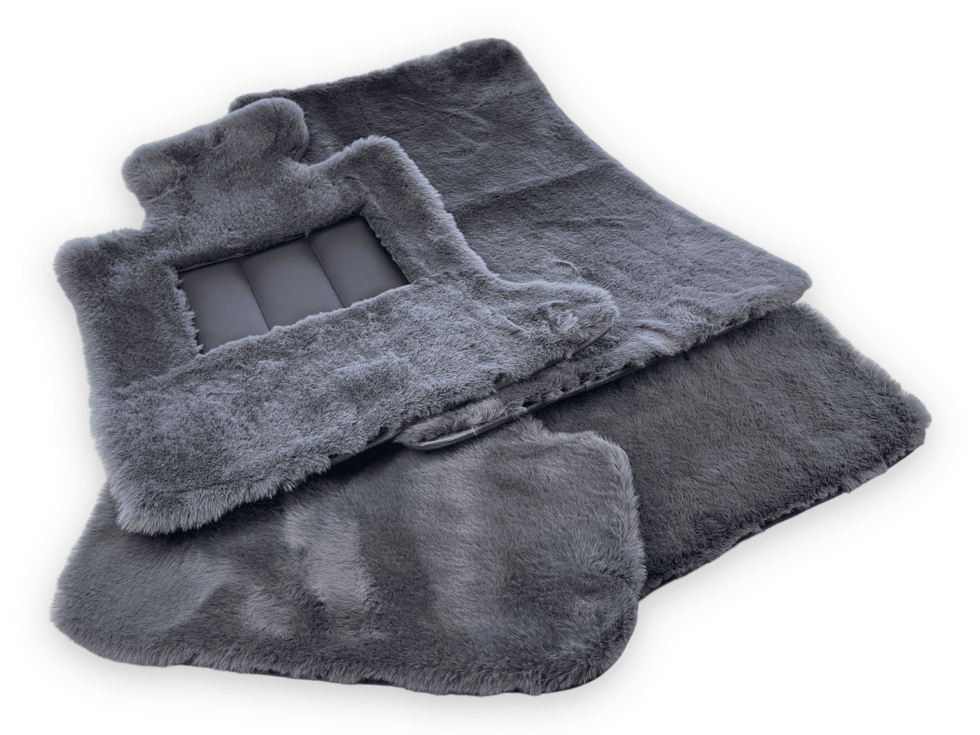 Dark Gray Sheepskin Floor Mats For Rolls Royce Phantom 2003–2016 Er56 Design Brand - AutoWin