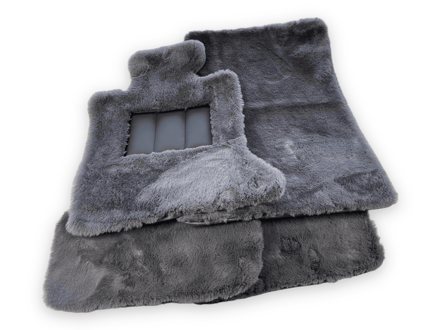 Dark Gray Sheepskin Floor Mats For Rolls Royce Shadow 1965-1977 Er56 Design Brand - AutoWin