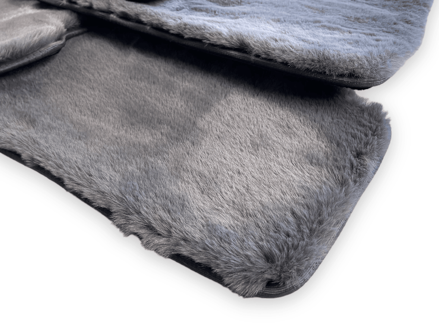 Dark Gray Sheepskin Floor Mats For Rolls Royce Wraith 2013-2023 Er56 Design - AutoWin