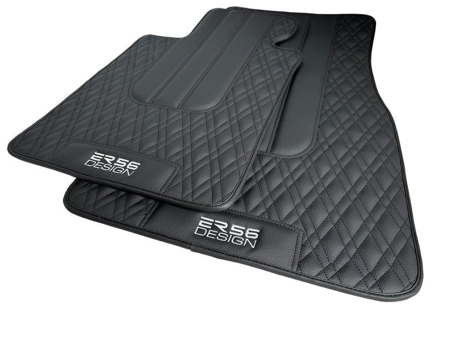 Floor Mats For BMW 1 Series F20 Black Leather Er56 Design - AutoWin