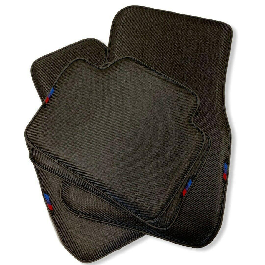 Floor Mats For BMW 3 Series E46 4-door Sedan Autowin Brand Carbon Fiber Leather - AutoWin