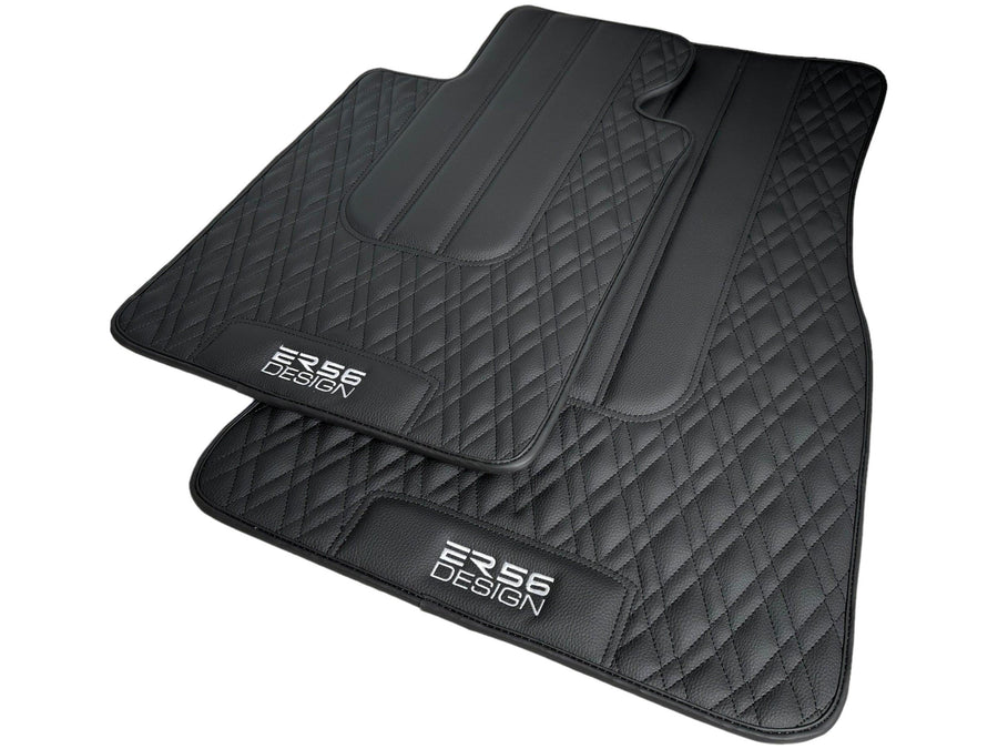 Floor Mats For BMW M3 4-door E90 Black Leather Er56 Design - AutoWin