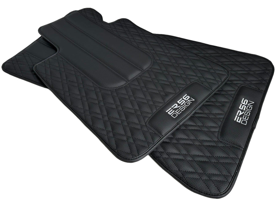 Floor Mats For BMW M3 4-door E90 Black Leather Er56 Design - AutoWin
