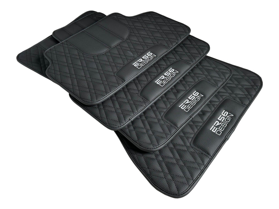 Floor Mats For BMW M3 4-door E90 Black Leather Er56 Design - AutoWin