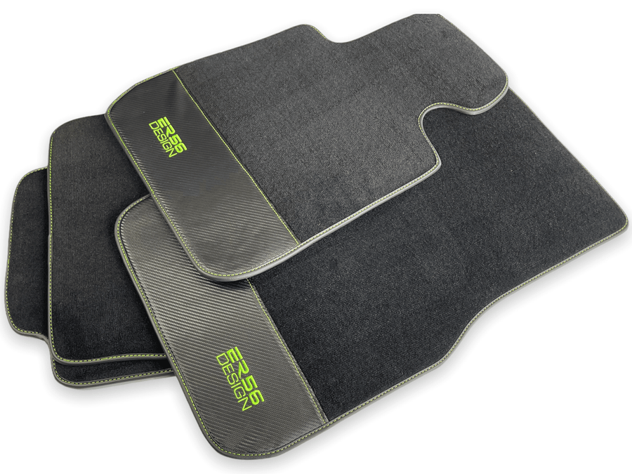 Floor Mats For BMW M4 Series F83 Carbon Leather Er56 Design - AutoWin