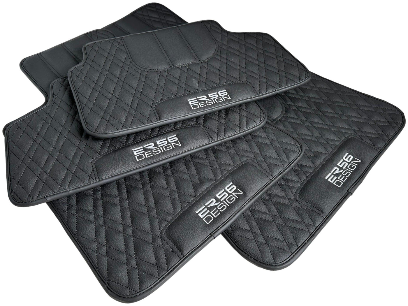 Floor Mats For BMW X4 Series F26 Black Leather Er56 Design - AutoWin
