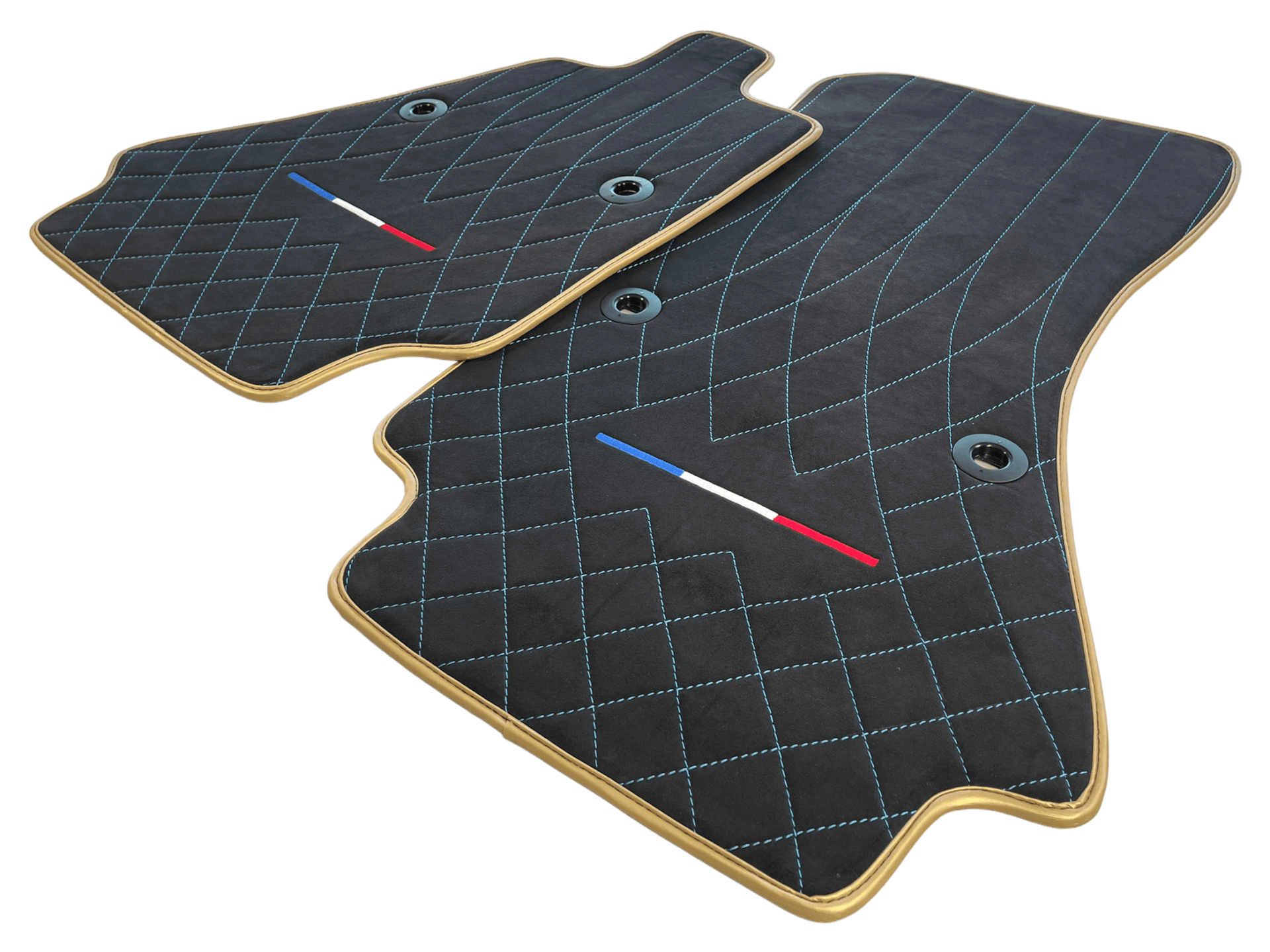 Floor Mats For Bugatti Chiron Alcantara Leather Gold Edition - AutoWin