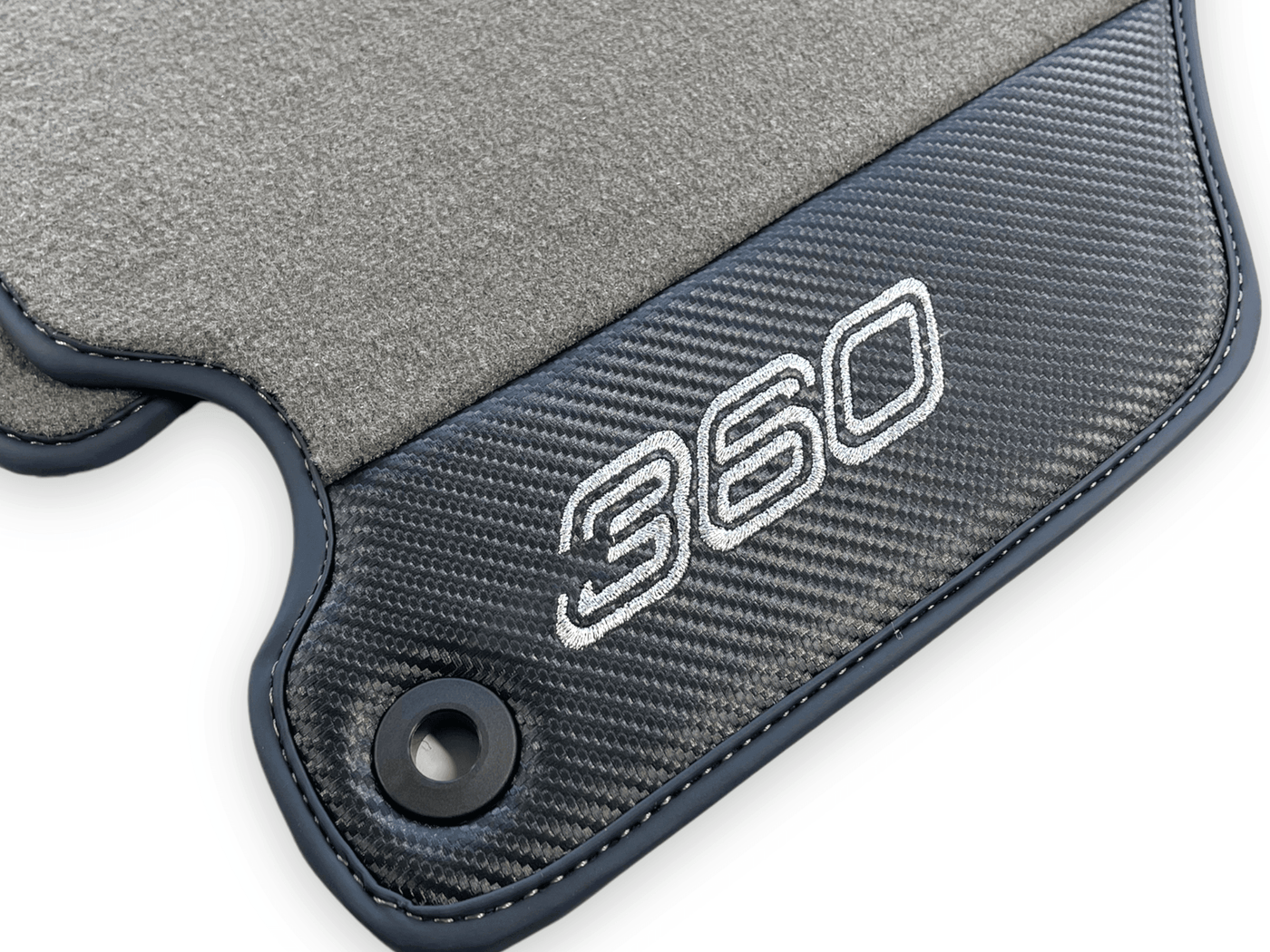Floor Mats For Ferrari 360 Modena 1999-2005 Gray With Carbon Fiber Leather - AutoWin