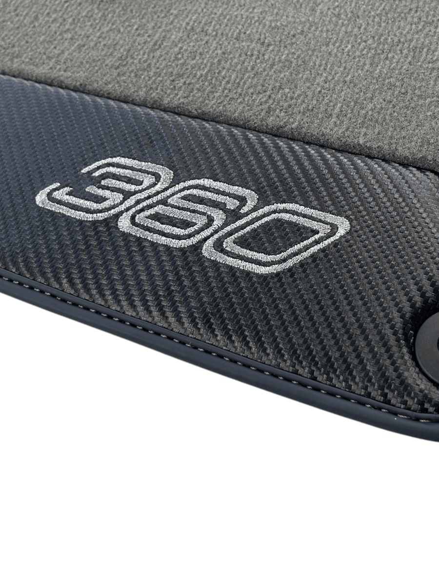 Floor Mats For Ferrari 360 Modena 1999-2005 Gray With Carbon Fiber Leather - AutoWin