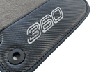 Floor Mats For Ferrari 360 Modena 1999-2005 Gray With Carbon Fiber Leather - AutoWin