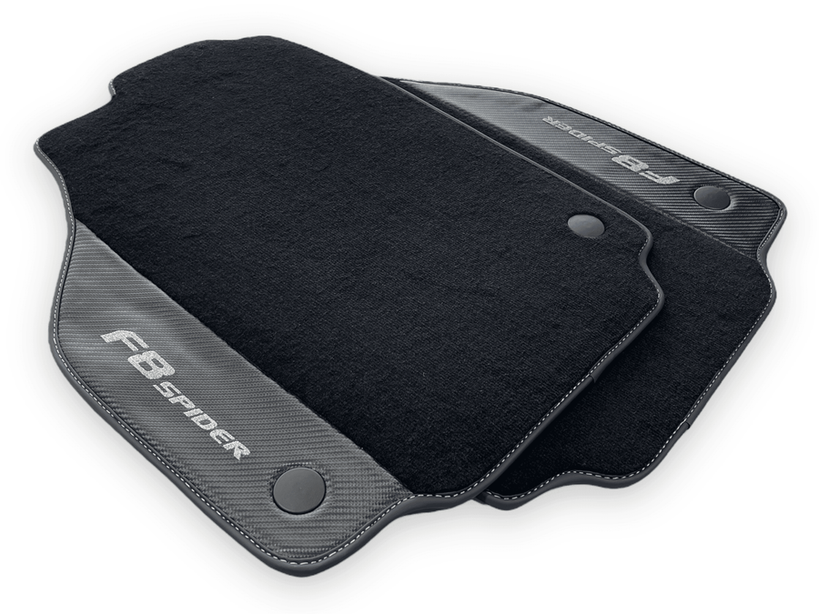 Floor Mats For Ferrari F8 Spider 2019-2022 With Carbon Fiber Leather - AutoWin