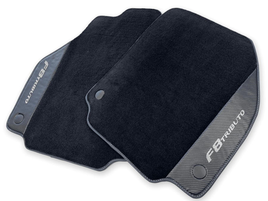 Floor Mats For Ferrari F8 Tributo 2019-2022 With Carbon Leather - AutoWin