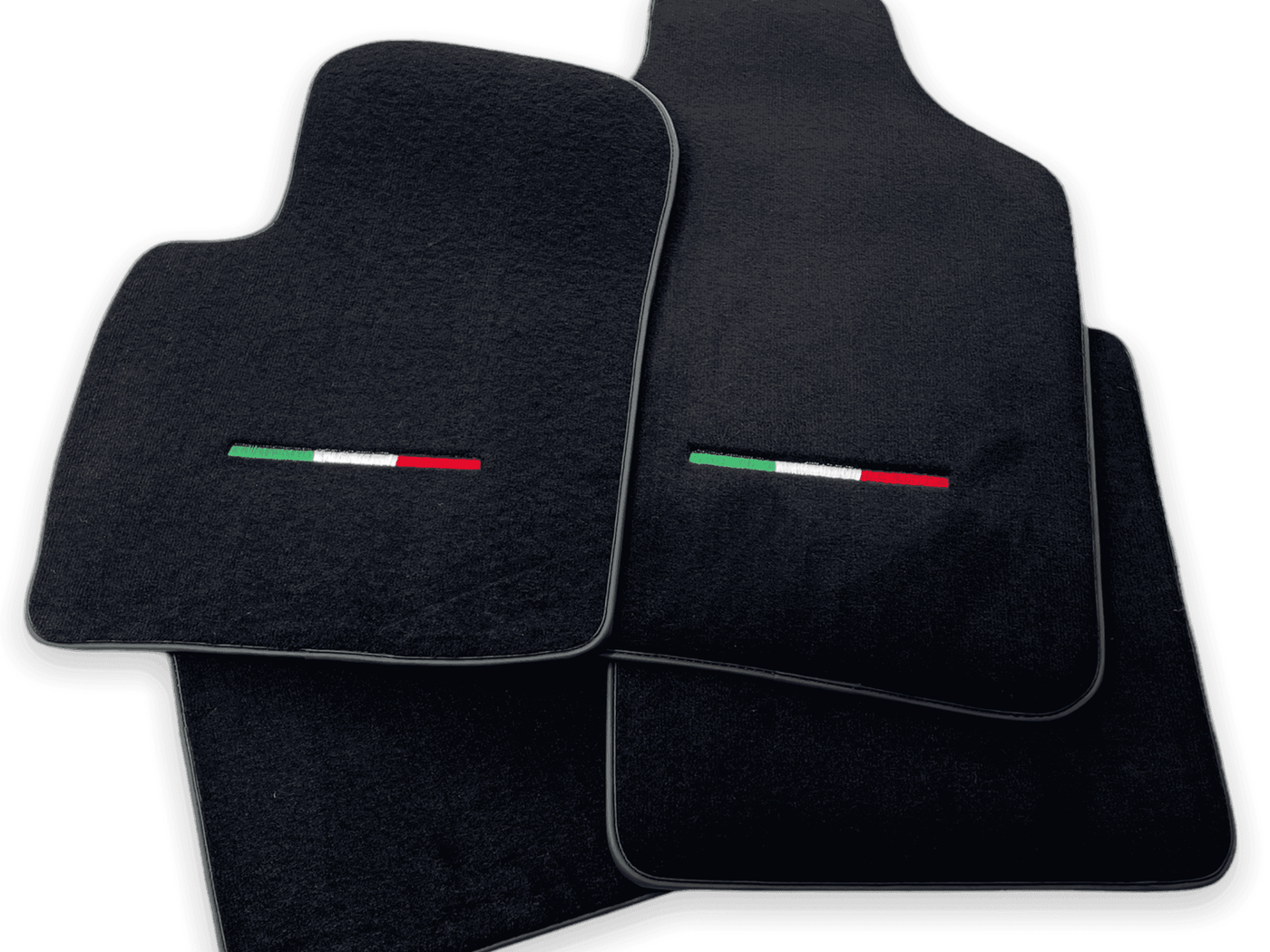 Italian Edition Black Floor Mats for Fiat 500X (2018-2024) Convertible - AutoWin