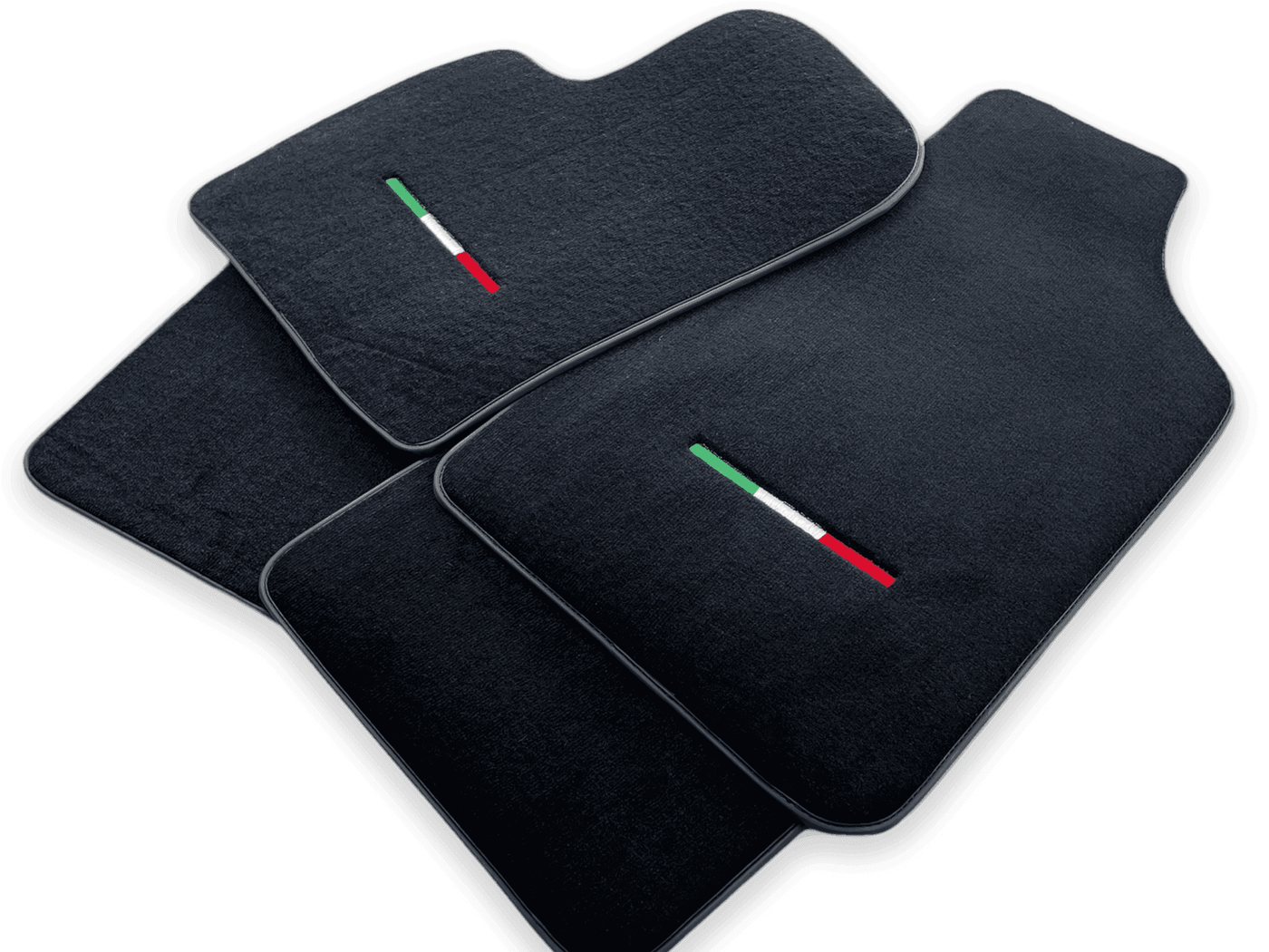 Italian Edition Black Floor Mats for Fiat 500X (2018-2024) Convertible - AutoWin