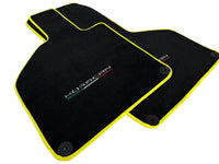 Floor Mats for Lamborghini Huracan With Italian Flag | Yellow Trim - AutoWin