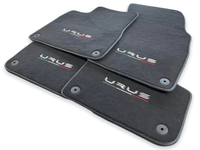 Floor Mats For Lamborghini Urus Alcantara Leather With Yellow Stitching - AutoWin