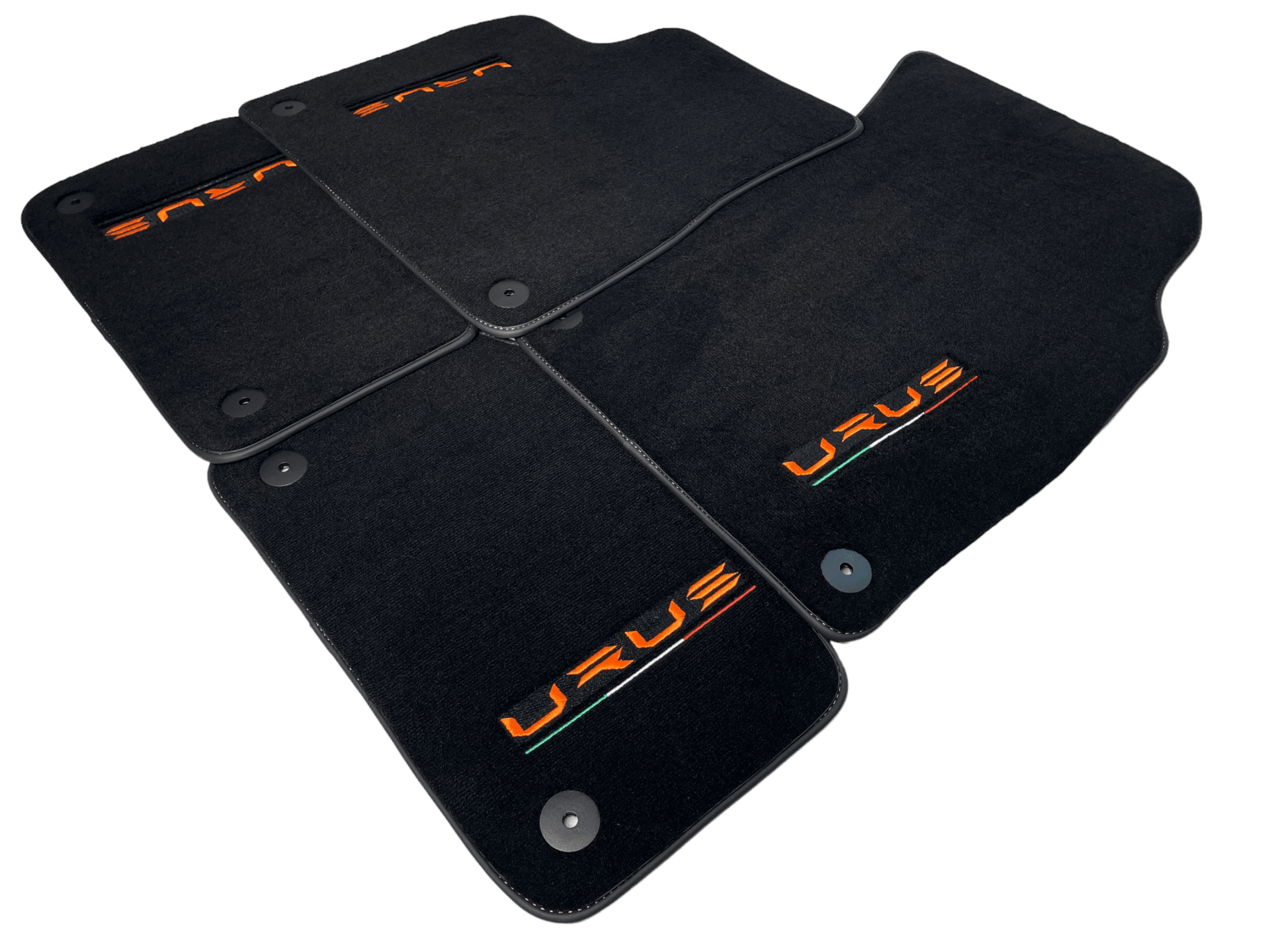 Floor Mats For Lamborghini Urus Black Tailored Orange Edition - AutoWin