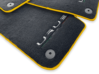 Floor Mats For Lamborghini Urus Black Tailored With Yellow Trim - AutoWin