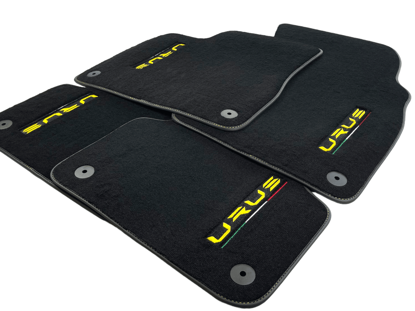 Floor Mats For Lamborghini Urus Black Tailored Yellow Edition - AutoWin