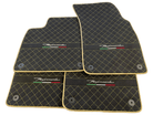 Floor Mats For Lamborghini Urus Performante Alcantara Leather Gold Trim - AutoWin
