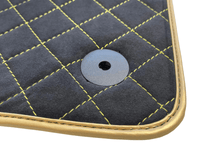 Floor Mats For Lamborghini Urus Performante Alcantara Leather Gold Trim - AutoWin