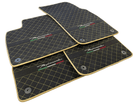Floor Mats For Lamborghini Urus Performante Alcantara Leather Gold Trim - AutoWin