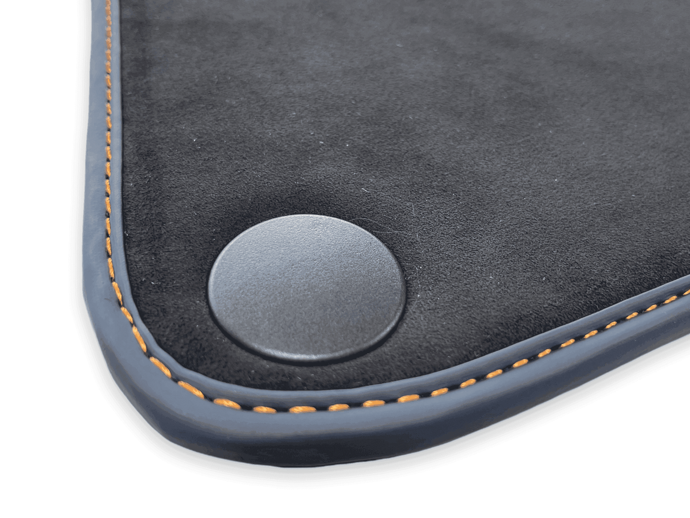 Floor Mats For McLaren 600LT (2018-2020) Alcantara Black Tailored Carpets With Orange Sewing - AutoWin