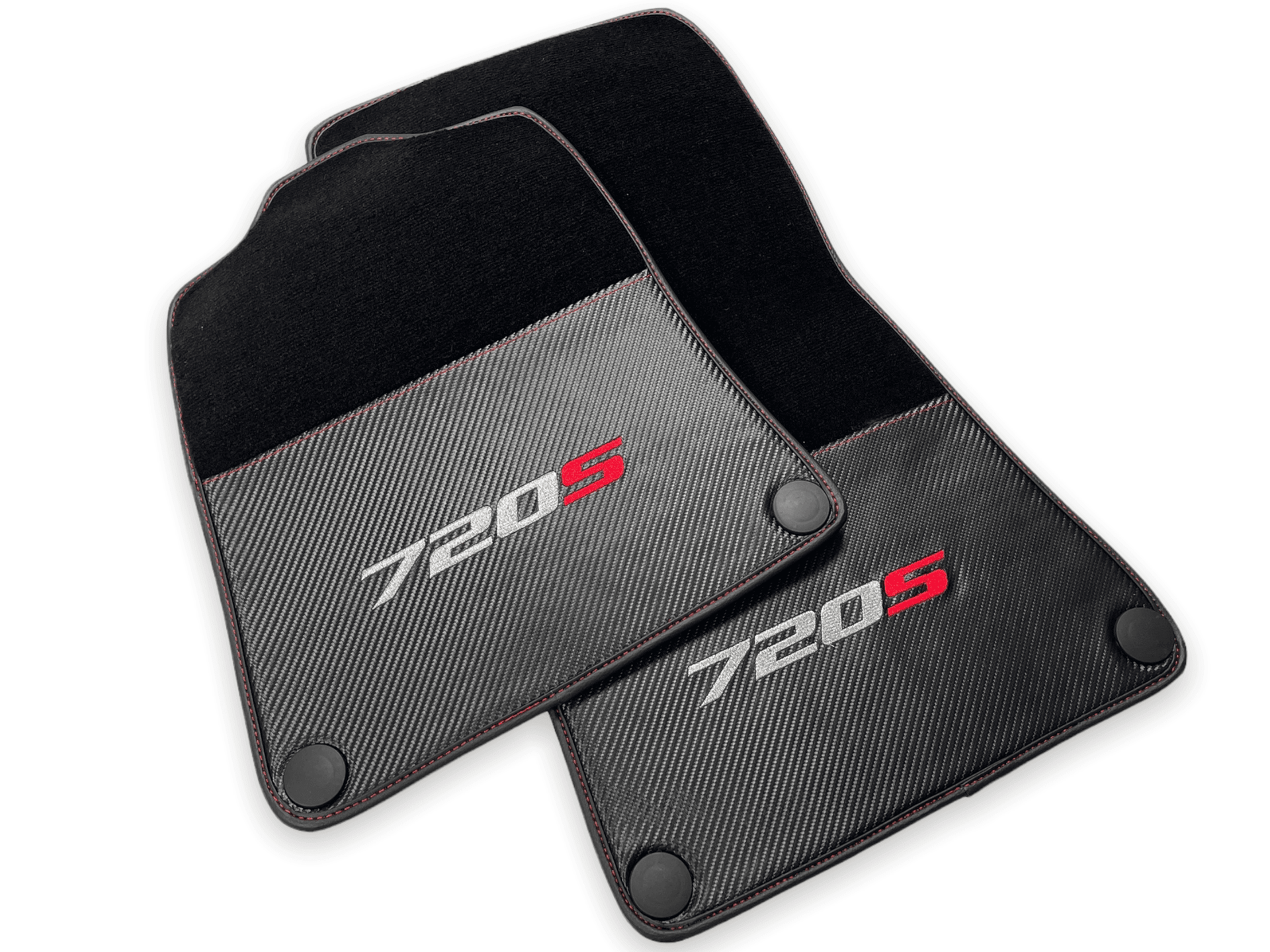 Floor Mats For McLaren 720S Black Tailored Carpets With Carbon - AutoWin