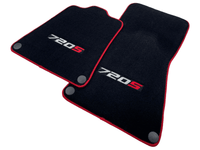 Floor Mats For McLaren 720S Black Tailored With Red Trim - AutoWin