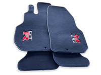Floor Mats for Nissan GT-R Tailored Dark Blue Carpets Set With GTR Emblem - AutoWin