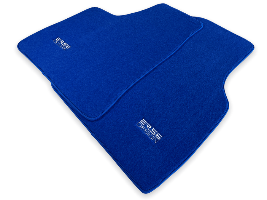 Floor Mats For Tesla Model X (6 Seats) Blue Tailored Carpets ER56 Design - AutoWin