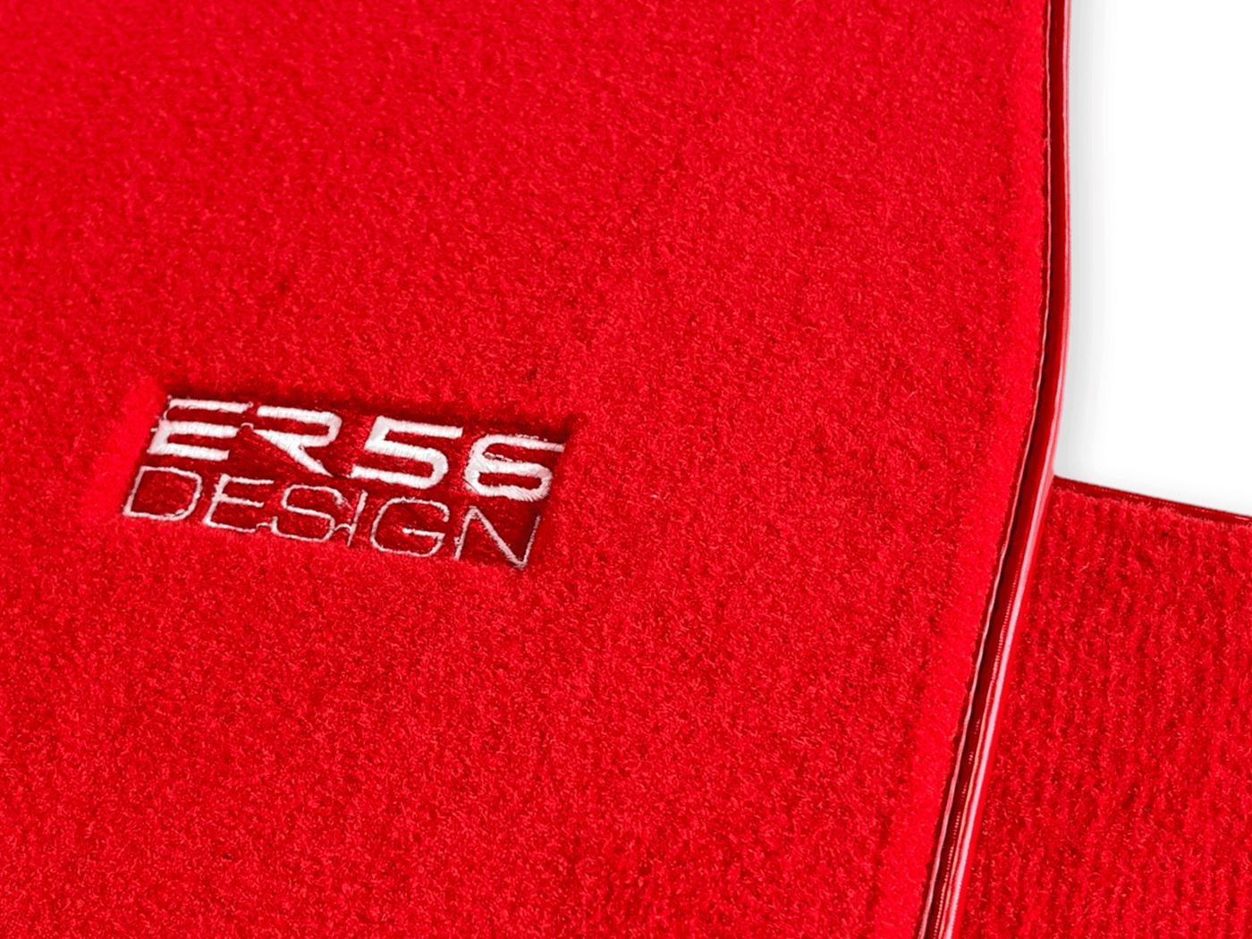 Floor Mats For Tesla Model X (6 Seats) Red Tailored Carpets ER56 Design - AutoWin