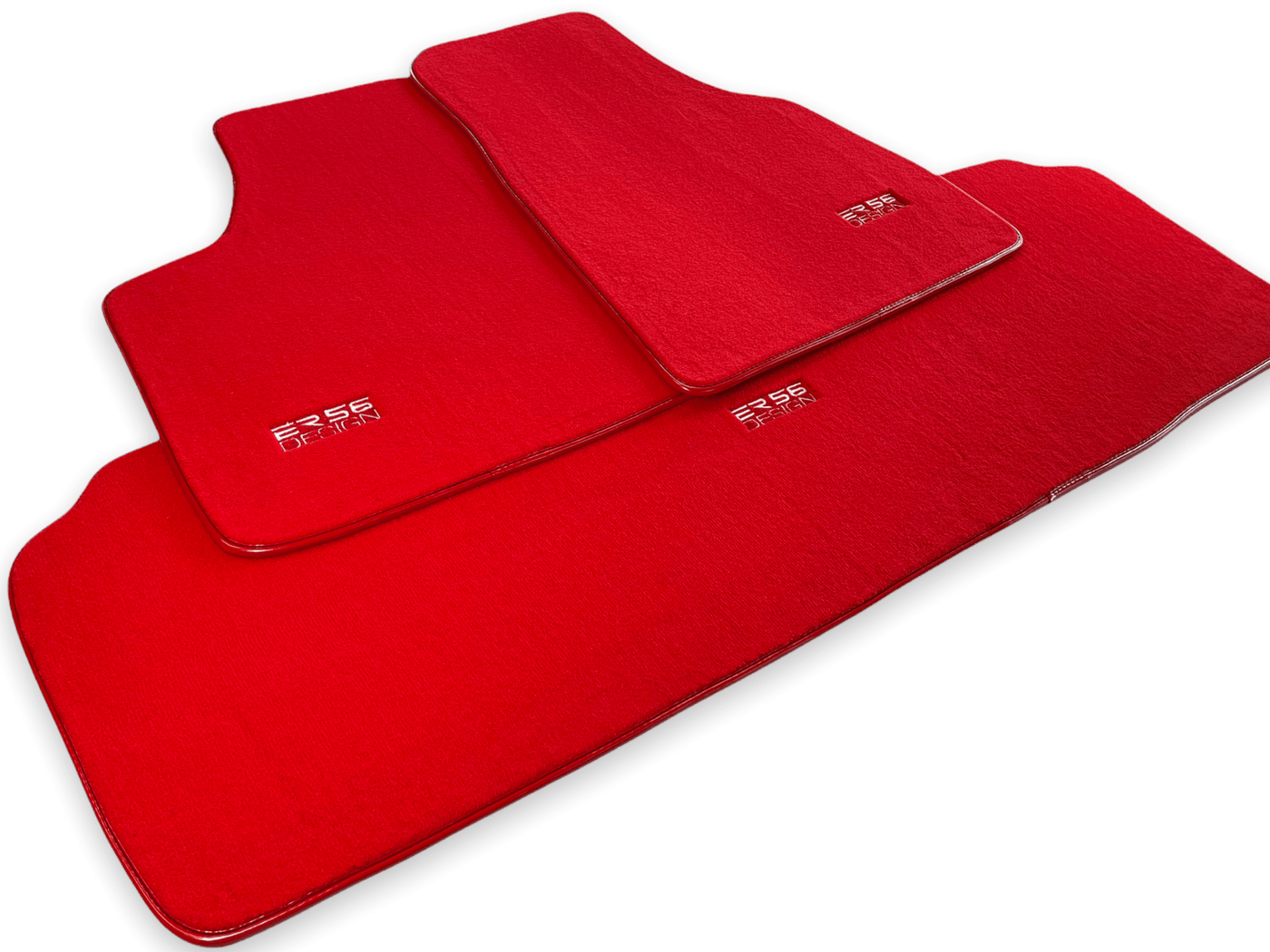 Floor Mats For Tesla Model Y Red Tailored Carpets ER56 Design - AutoWin