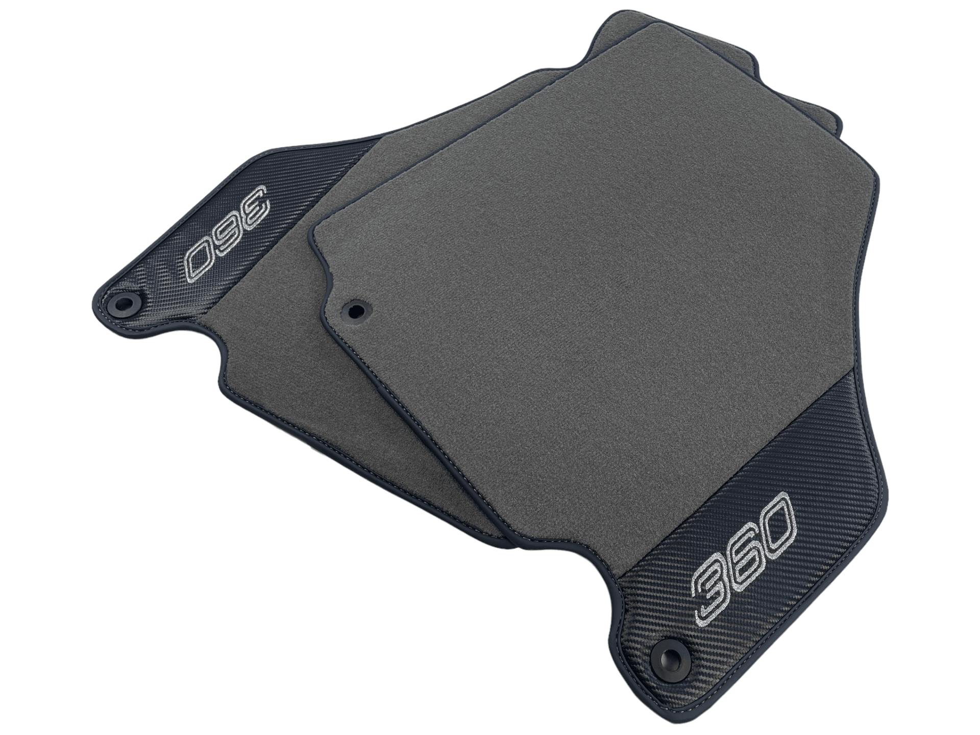 Gray Floor Mats For Ferrari 360 Modena 1999-2005 With Carbon Fiber Leather - AutoWin
