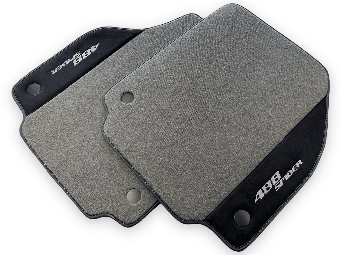 Gray Floor Mats For Ferrari 488 Spider 2015-2022 Alcantara Leather - AutoWin