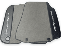 Gray Floor Mats For Ferrari 812 Superfast With Carbon Fiber Leather - AutoWin