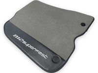Gray Floor Mats For Ferrari 812 Superfast With Carbon Fiber Leather - AutoWin