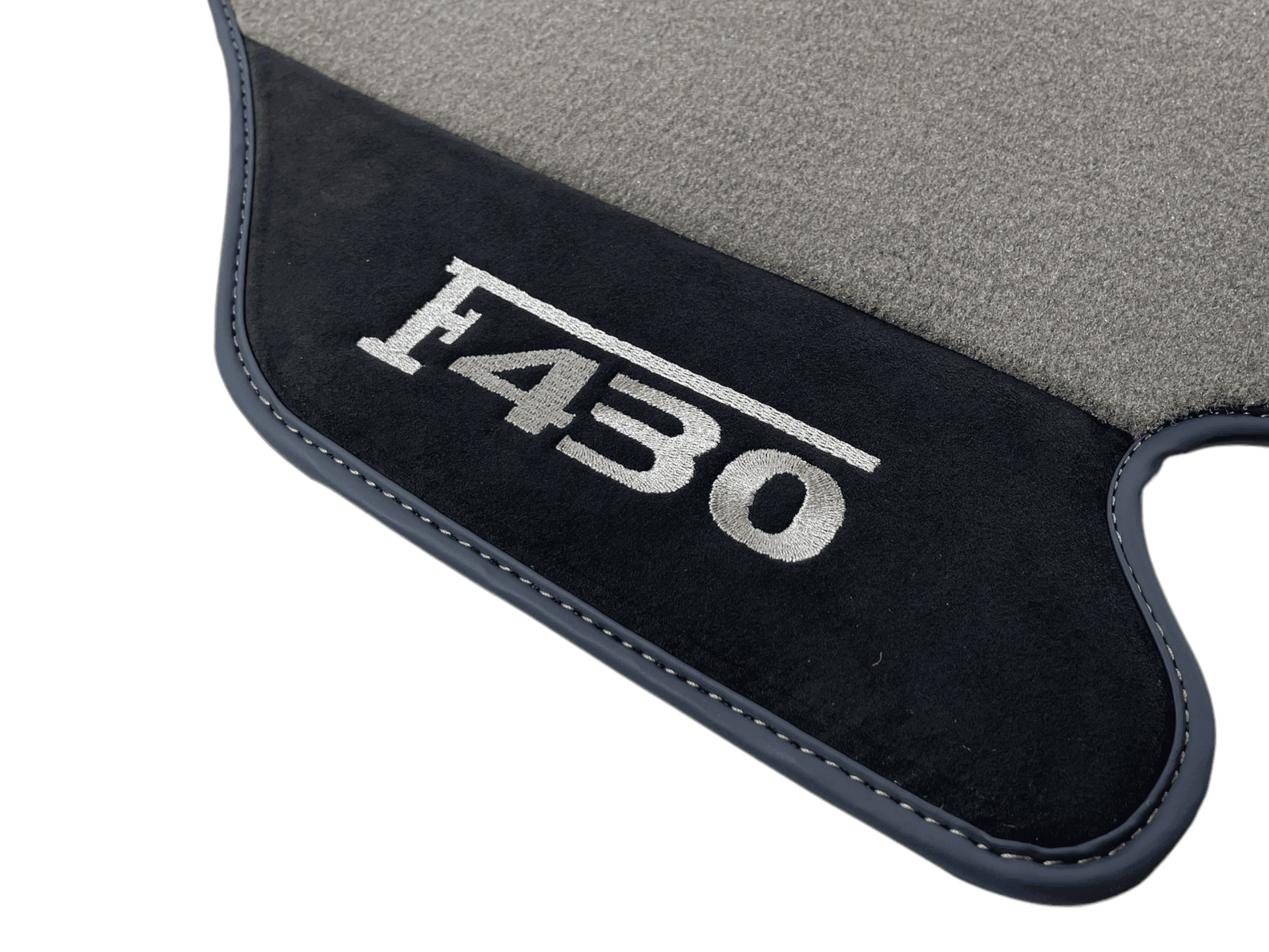 Gray Floor Mats For Ferrari F430 2004-2009 With Alcantara Leather - AutoWin