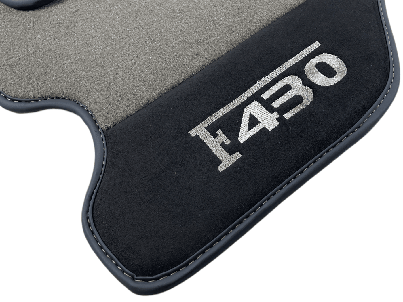 Gray Floor Mats For Ferrari F430 2004-2009 With Alcantara Leather - AutoWin