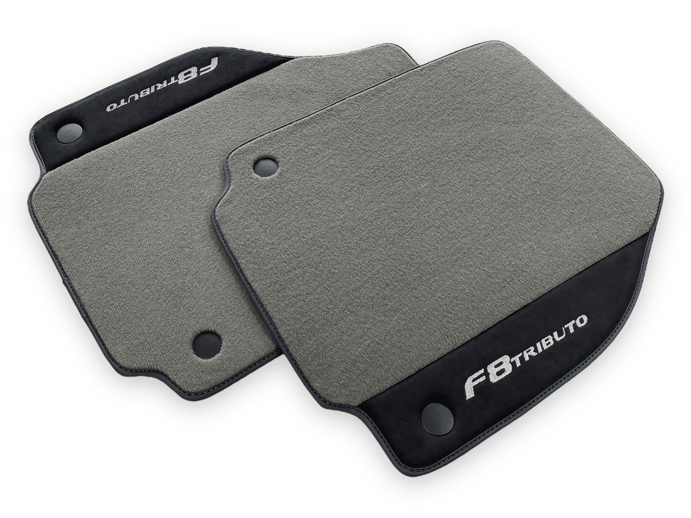Gray Floor Mats For Ferrari F8 Tributo 2019-2022 With Alcantara Leather - AutoWin