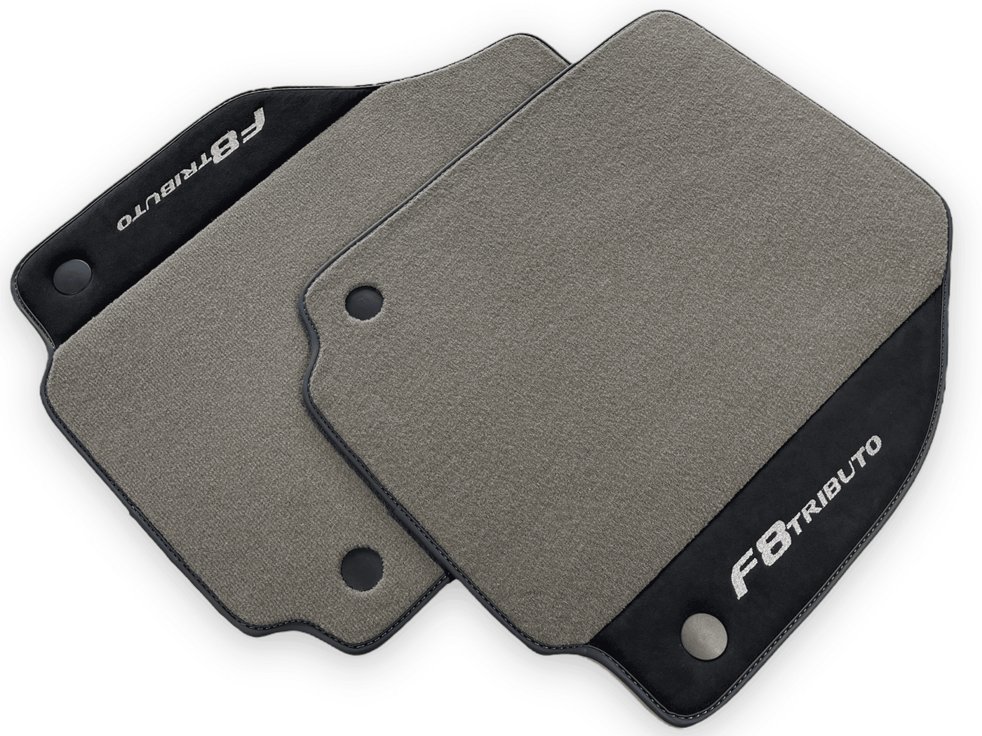 Gray Floor Mats For Ferrari F8 Tributo 2019-2022 With Alcantara Leather - AutoWin