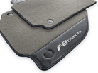 Gray Floor Mats For Ferrari F8 Tributo 2019-2022 With Carbon Leather - AutoWin
