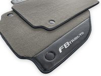 Gray Floor Mats For Ferrari F8 Tributo 2019-2022 With Carbon Leather - AutoWin