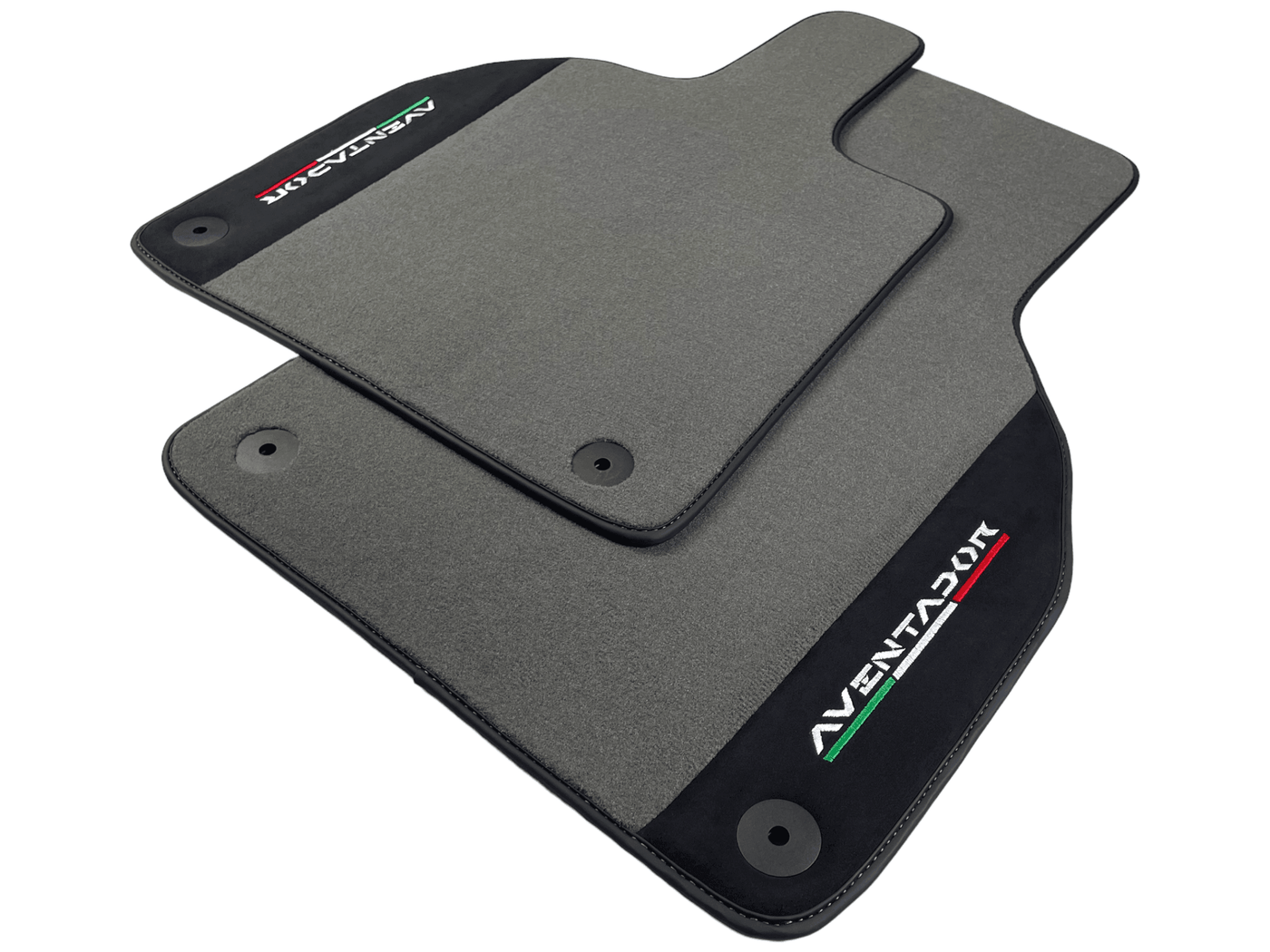 Gray Floor Mats for Lamborghini Aventador With Alcantara Leather - AutoWin