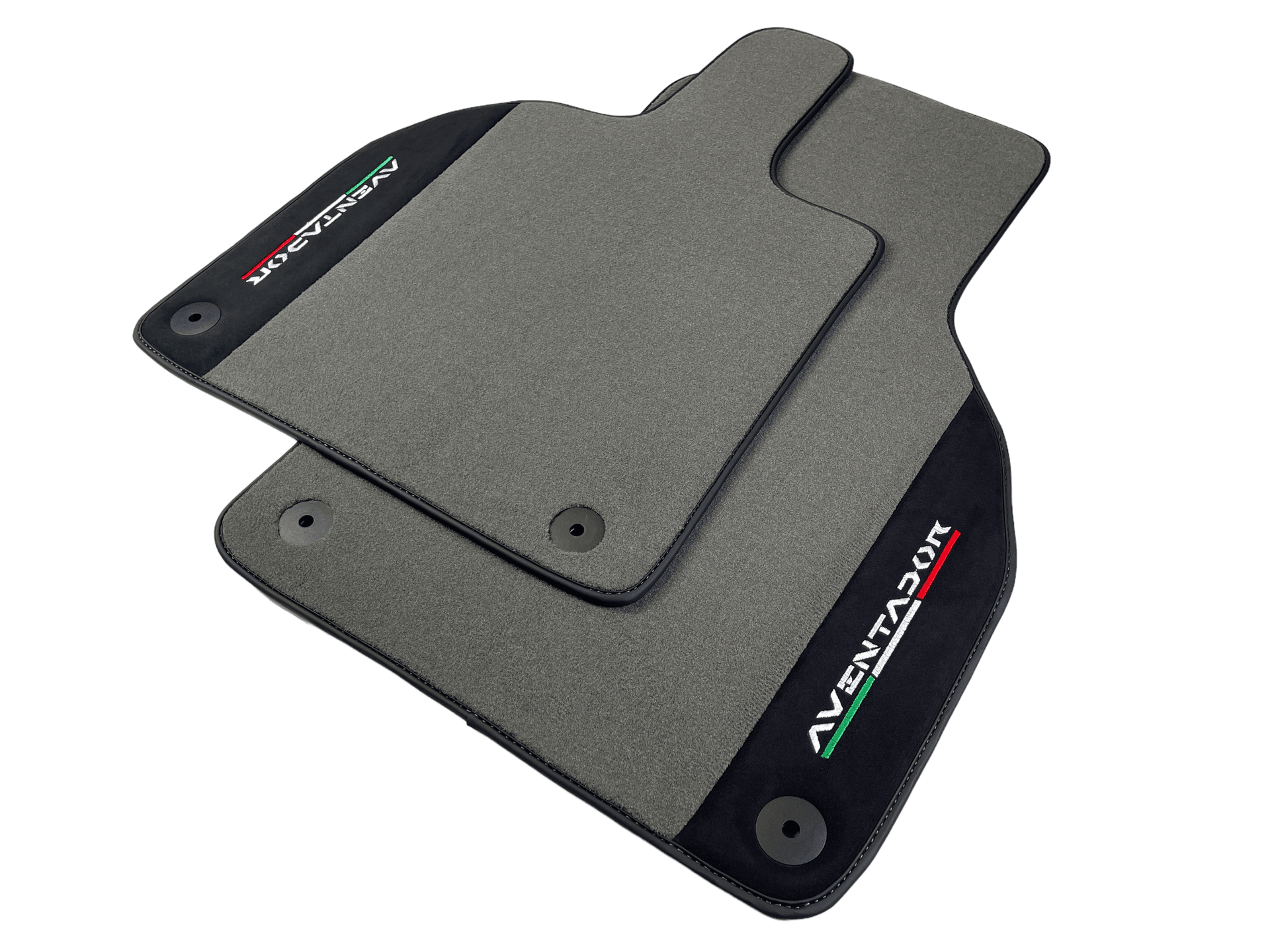 Gray Floor Mats for Lamborghini Aventador With Alcantara Leather - AutoWin