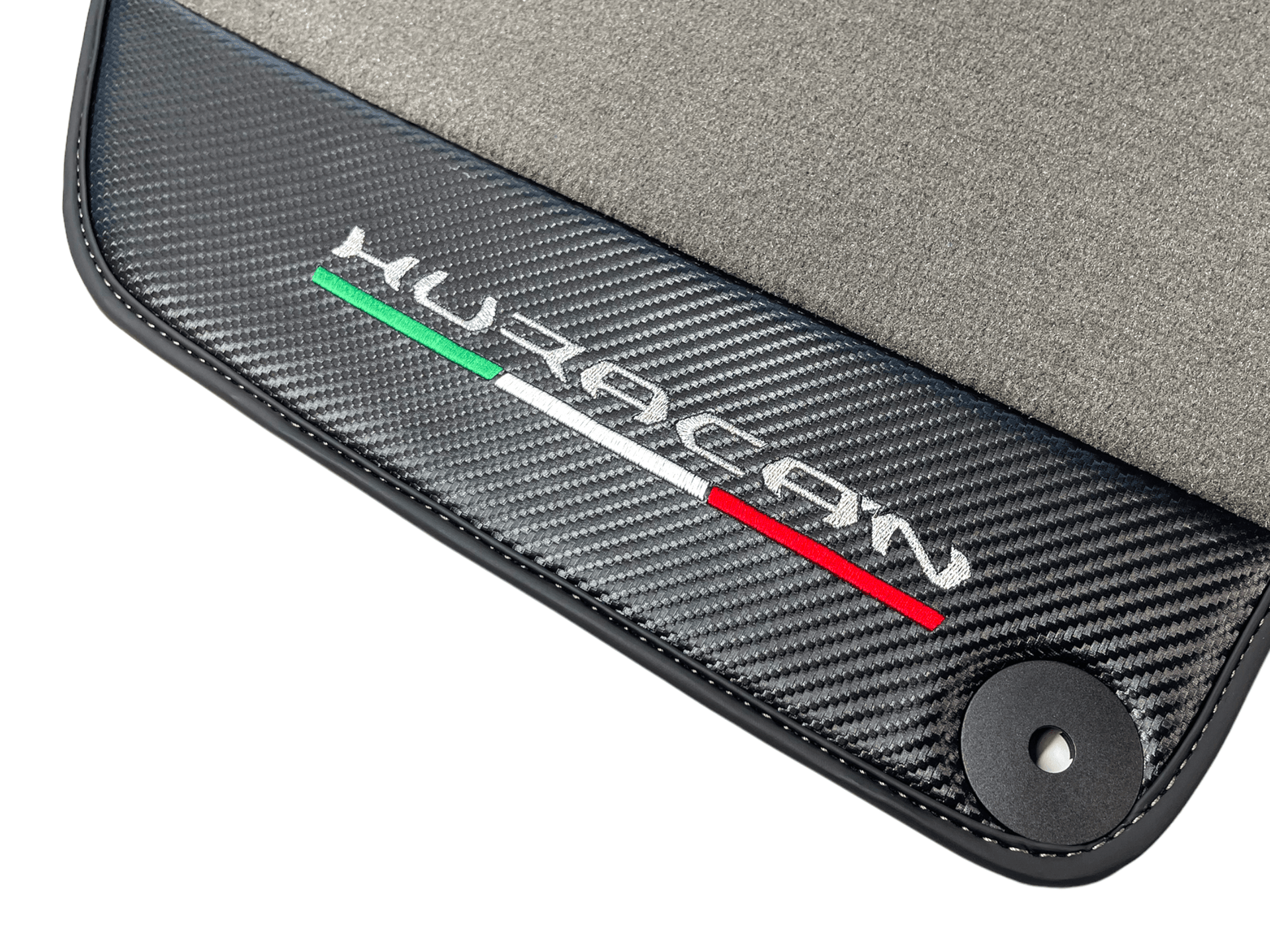 Gray Floor Mats for Lamborghini Huracan With Carbon Fiber Leather - AutoWin