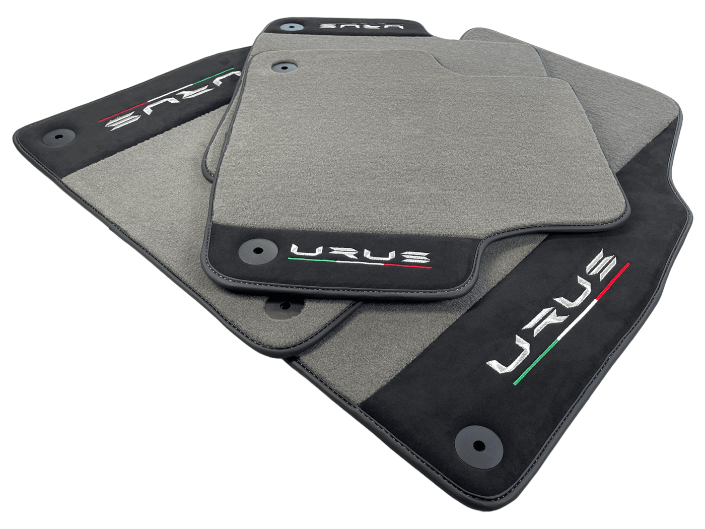 Gray Floor Mats For Lamborghini Urus With Alcantara Leather - AutoWin