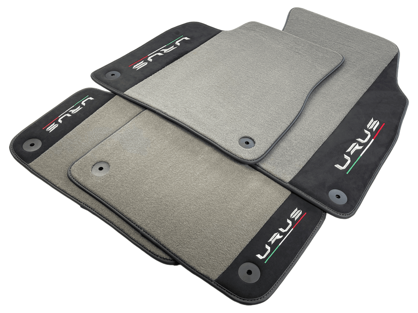 Gray Floor Mats For Lamborghini Urus With Alcantara Leather - AutoWin